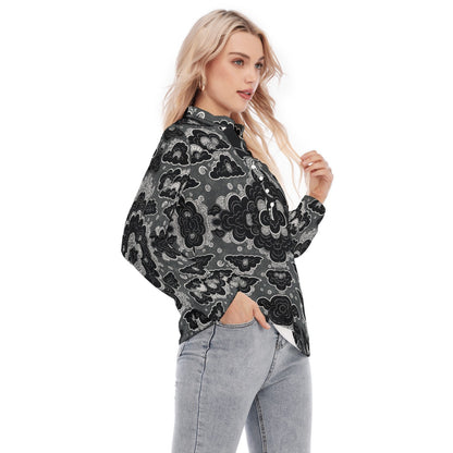 Women's Long Sleeve Blouse With Button Closure