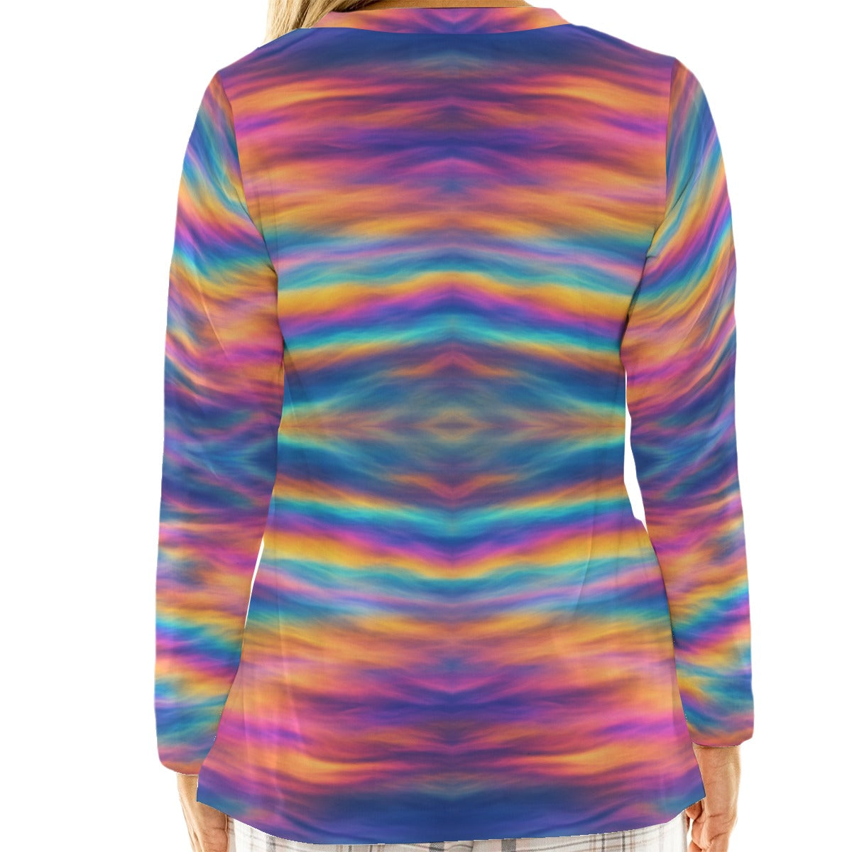 Women's Loose V-Neck T-Shirt With Long Sleeve