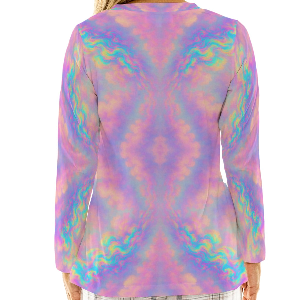 Women's Loose V-Neck T-Shirt With Long Sleeve