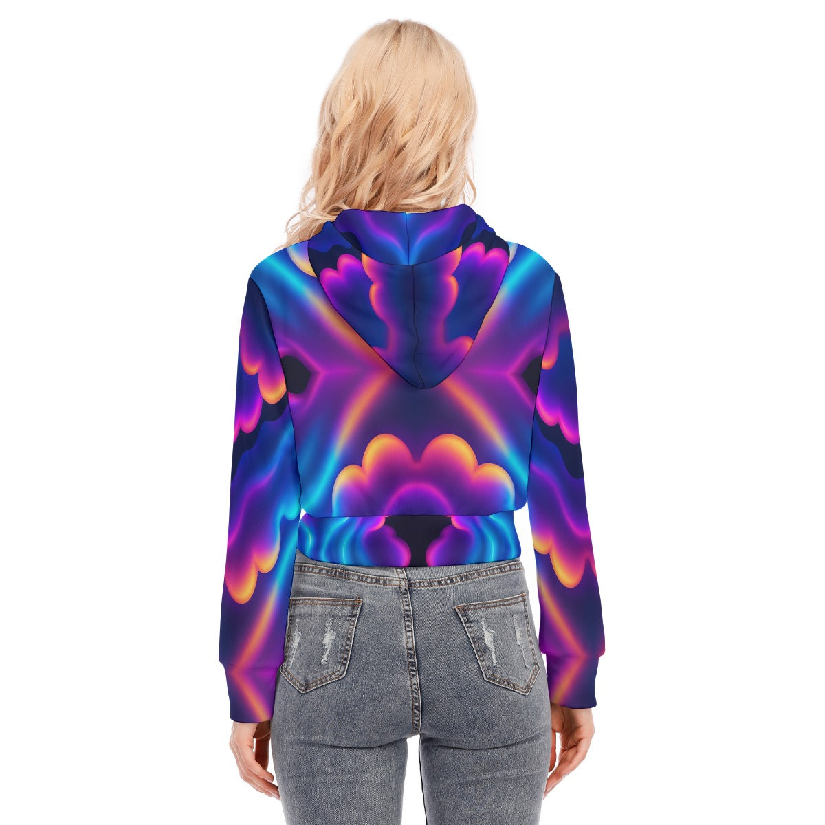 Women's Crop Top Hoodie With Zipper Closure
