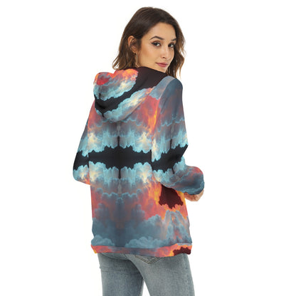 Women's Borg Fleece Hoodie With Half Zip