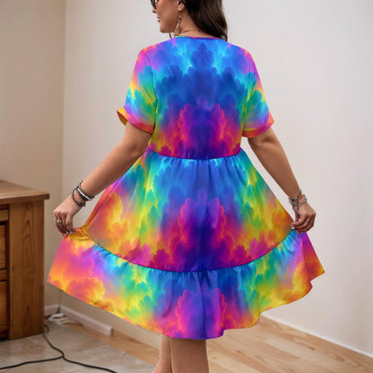 Women’s Floral V-Neck Short Sleeve Dress