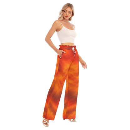 Women's Waist Fungus Edge Wide-leg Pants