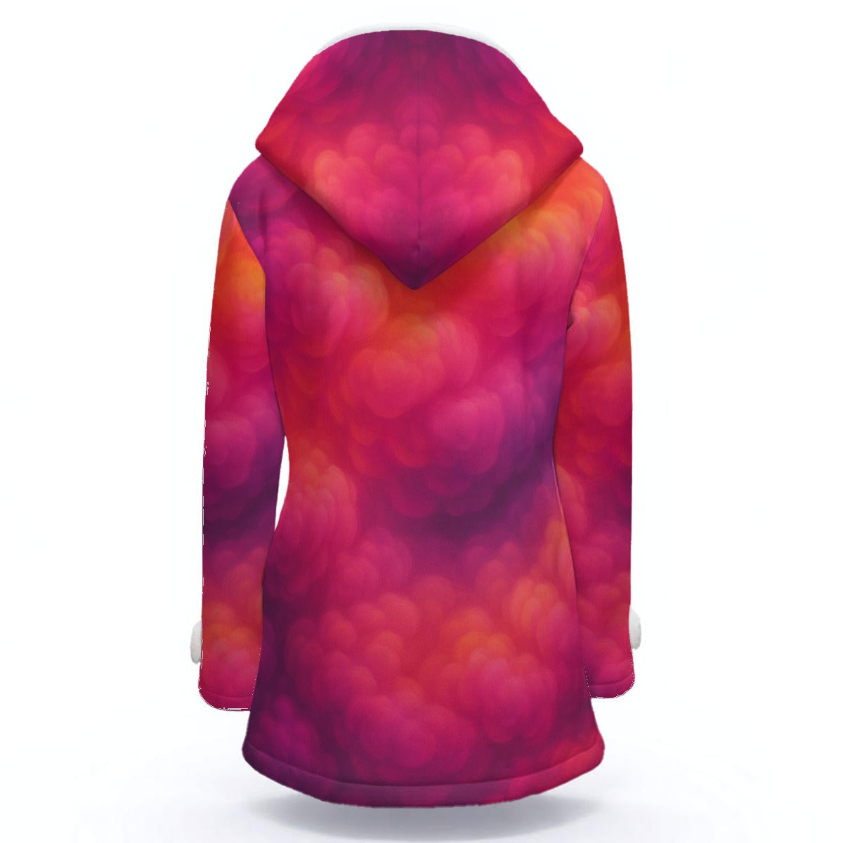 Women's Hooded Double-Breasted Winter Coat With Fleece