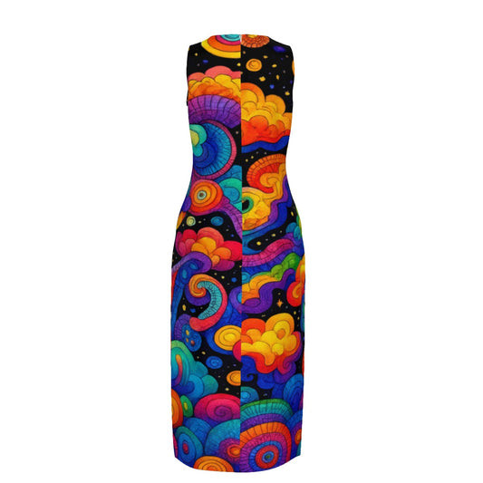 Women's Beach Perspective Chiffon Sleeveless Dress