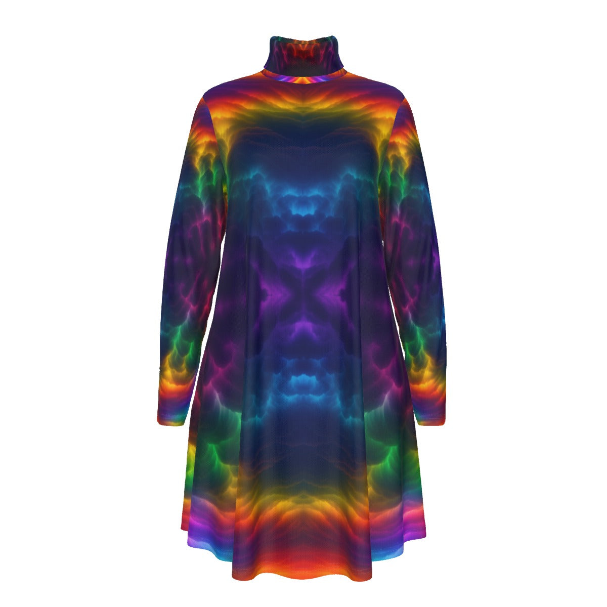 Women's High Neck Dress With Long Sleeve