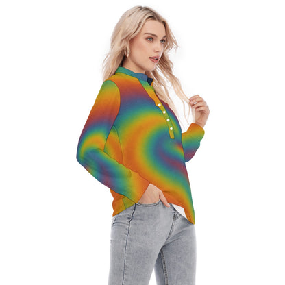 Women's Long Sleeve Blouse With Button Closure