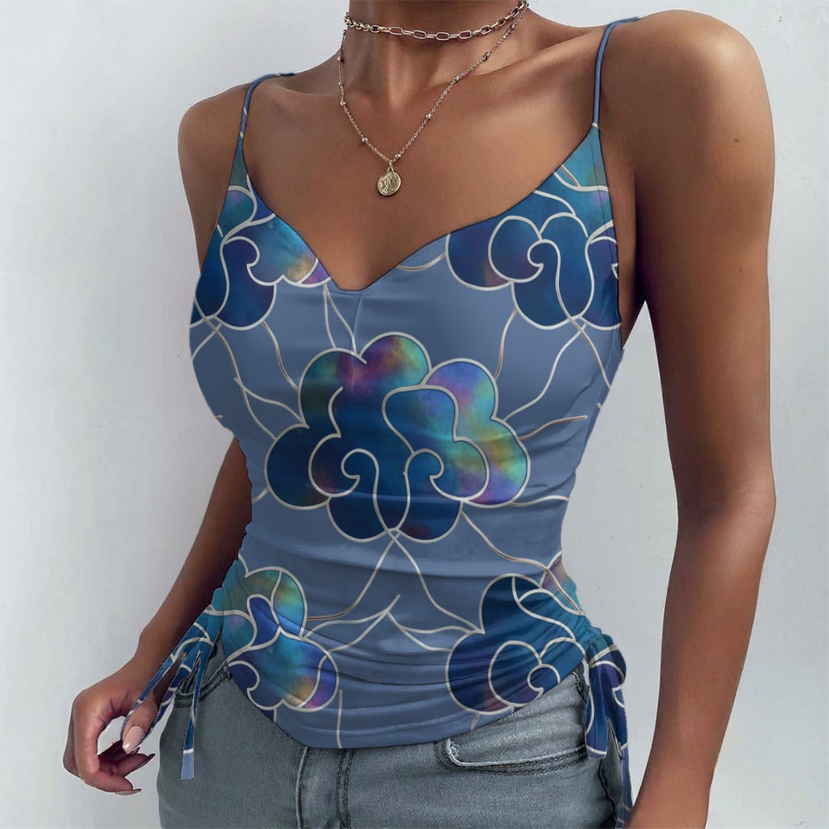 All-over Print Drawstring Camisole