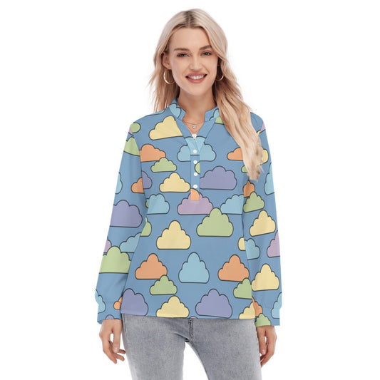 Women's Long Sleeve Blouse With Button Closure