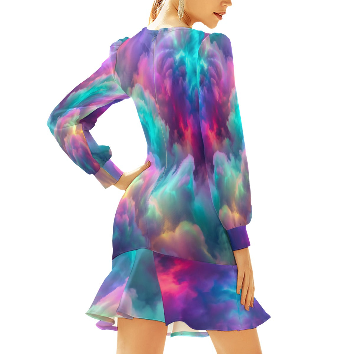 Women's Ruffle Hem Skinny Dress