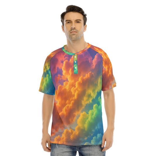 Men's Raglan Sleeve T-shirt With Button Closure