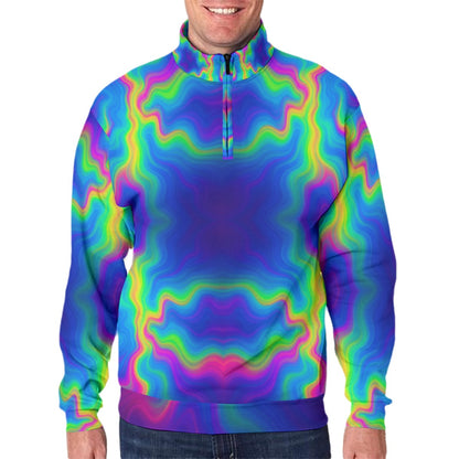 Men's Hidden Half-Zip Placket Hoodie