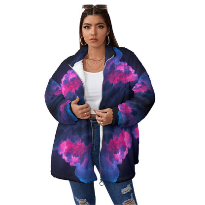 Unisex Borg Fleece Stand-up Collar Coat With Zipper Closure(Plus Size)