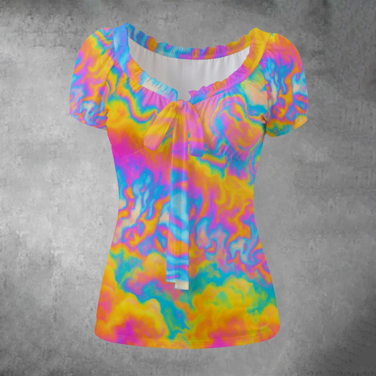 Women's Puff Sleeve Pleated Shirt