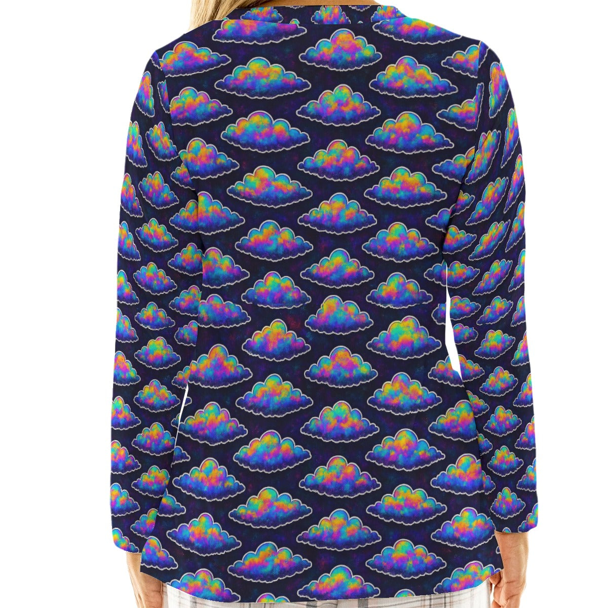 Women's Loose V-Neck T-Shirt With Long Sleeve