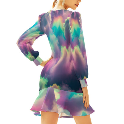 Women's Ruffle Hem Skinny Dress