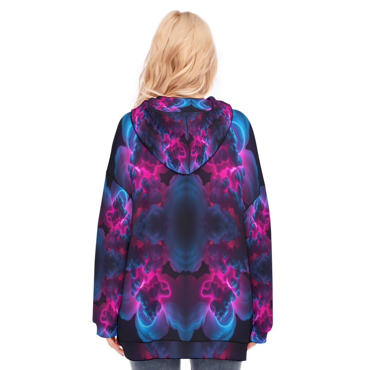 Women's Long Hoodie With Zipper Closure