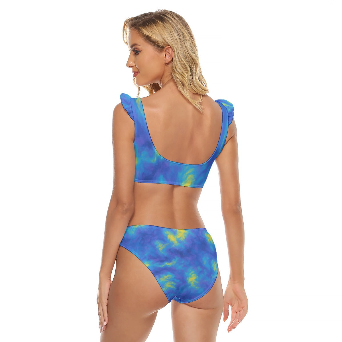 Women's Bikini Swimsuit With Ruffle Cuff Bra