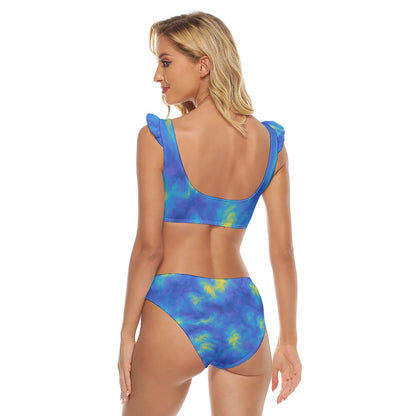 Women's Bikini Swimsuit With Ruffle Cuff Bra