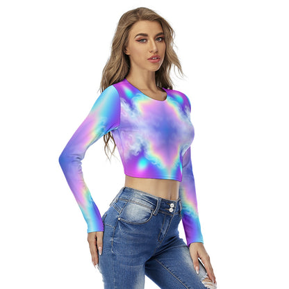 Women's Round Neck Crop Top T-Shirt