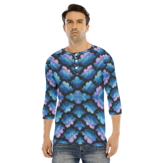 Men's Bracelet Sleeve T-shirt With Button Closure - view 1