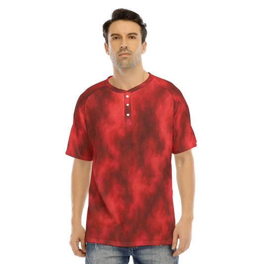 Men's Raglan Sleeve T-shirt With Button Closure