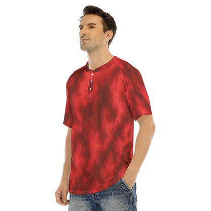 Men's Raglan Sleeve T-shirt With Button Closure