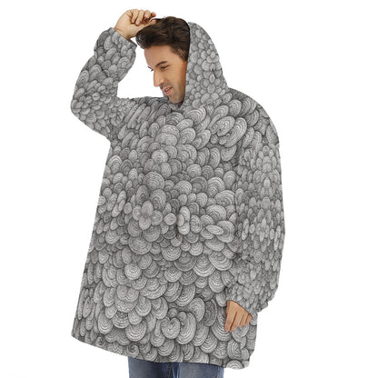 Unisex Sherpa Fleece Hoodie Blanket