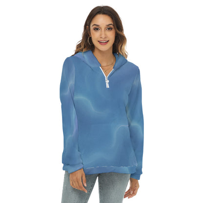 Women's Borg Fleece Hoodie With Half Zip