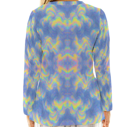 Women's Loose V-Neck T-Shirt With Long Sleeve