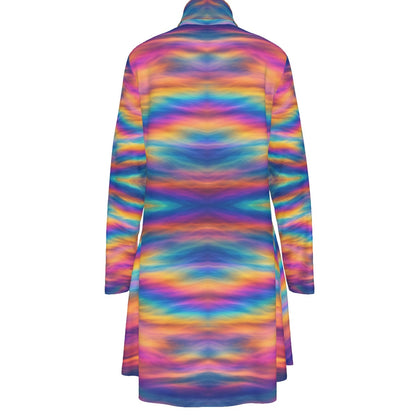 Women's High Neck Dress With Long Sleeve