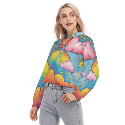 Women's Long Sleeve Blouse With Button Closure