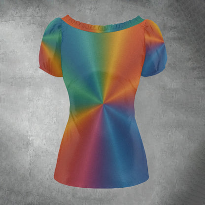 Women's Puff Sleeve Pleated Shirt