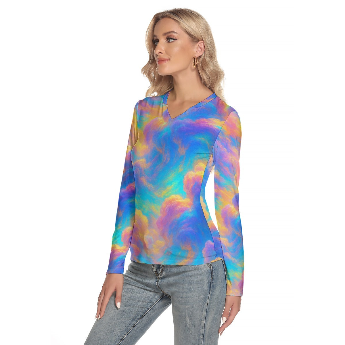 Women's V-Neck Long Sleeves T-Shirt