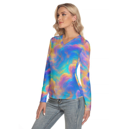 Women's V-Neck Long Sleeves T-Shirt