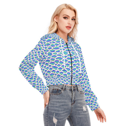 Women's Crop Top Hoodie With Zipper Closure