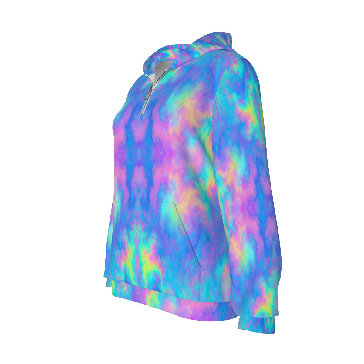 Women's Borg Fleece Hoodie With Half Zip