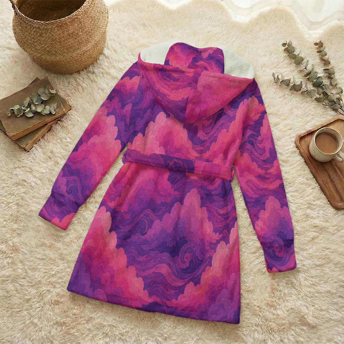 Unisex Flannel Hooded Robe With Eye Mask by O’Nimbus – view 2