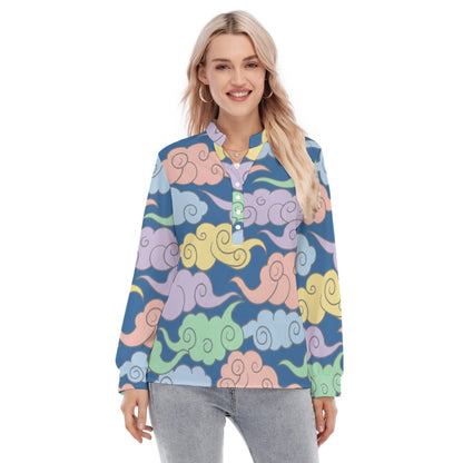 Women's Long Sleeve Blouse With Button Closure