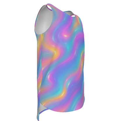 Men's Curved Hem Long Tank Top