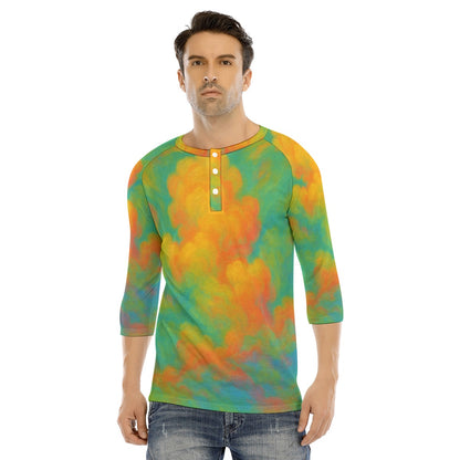 Men's Bracelet Sleeve T-shirt With Button Closure - view 1