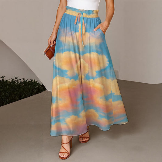 Women's Ruffled Wide-Leg Pants