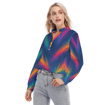 Women's Long Sleeve Blouse With Button Closure