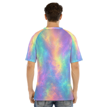 Men's Raglan Sleeve T-shirt With Button Closure