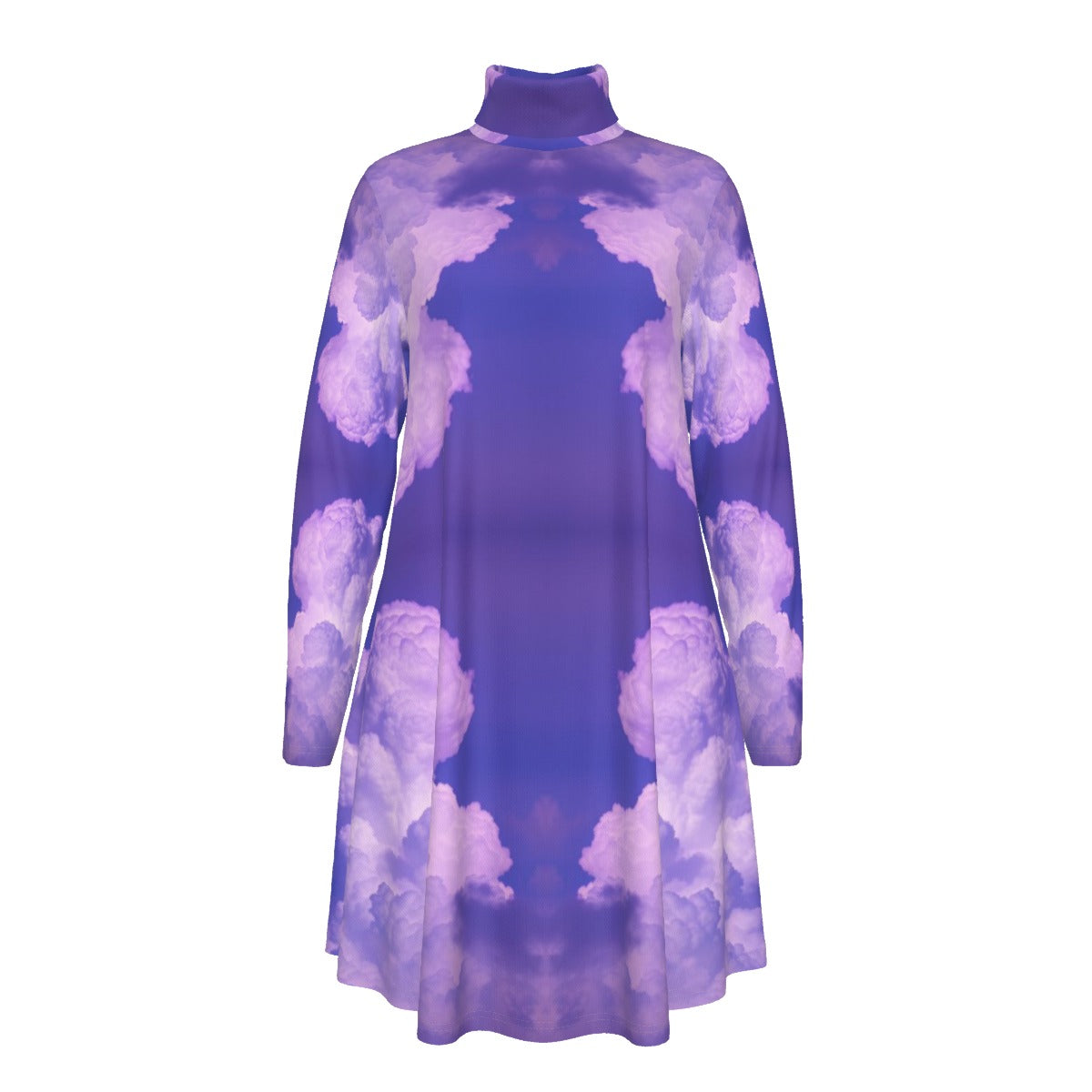 Women's High Neck Dress With Long Sleeve