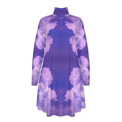 Women's High Neck Dress With Long Sleeve