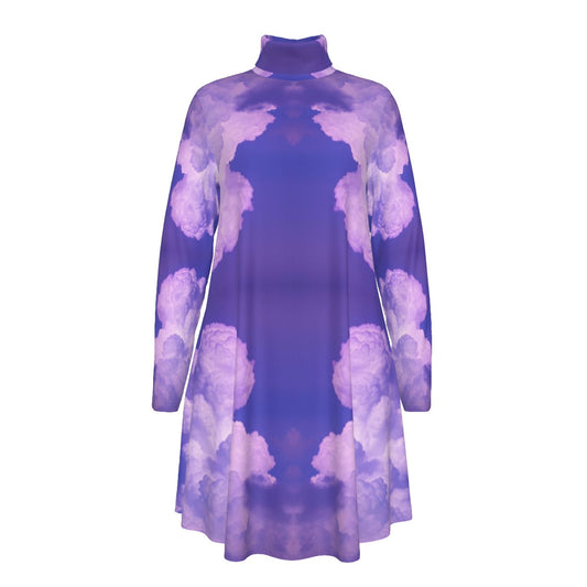 Women's High Neck Dress With Long Sleeve