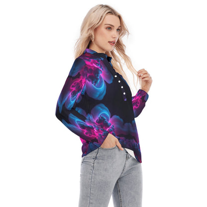Women's Long Sleeve Blouse With Button Closure