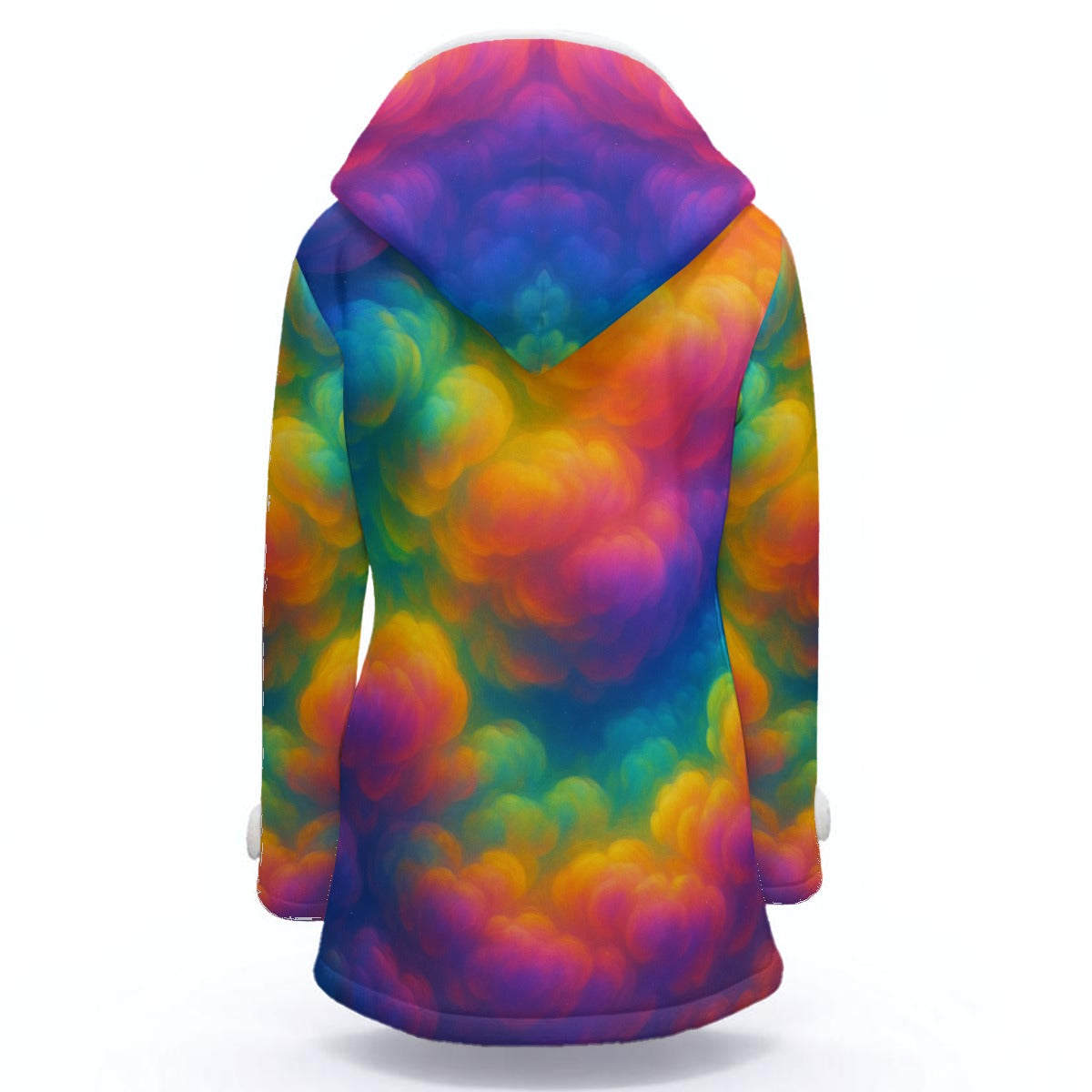 Women's Hooded Double-Breasted Winter Coat With Fleece