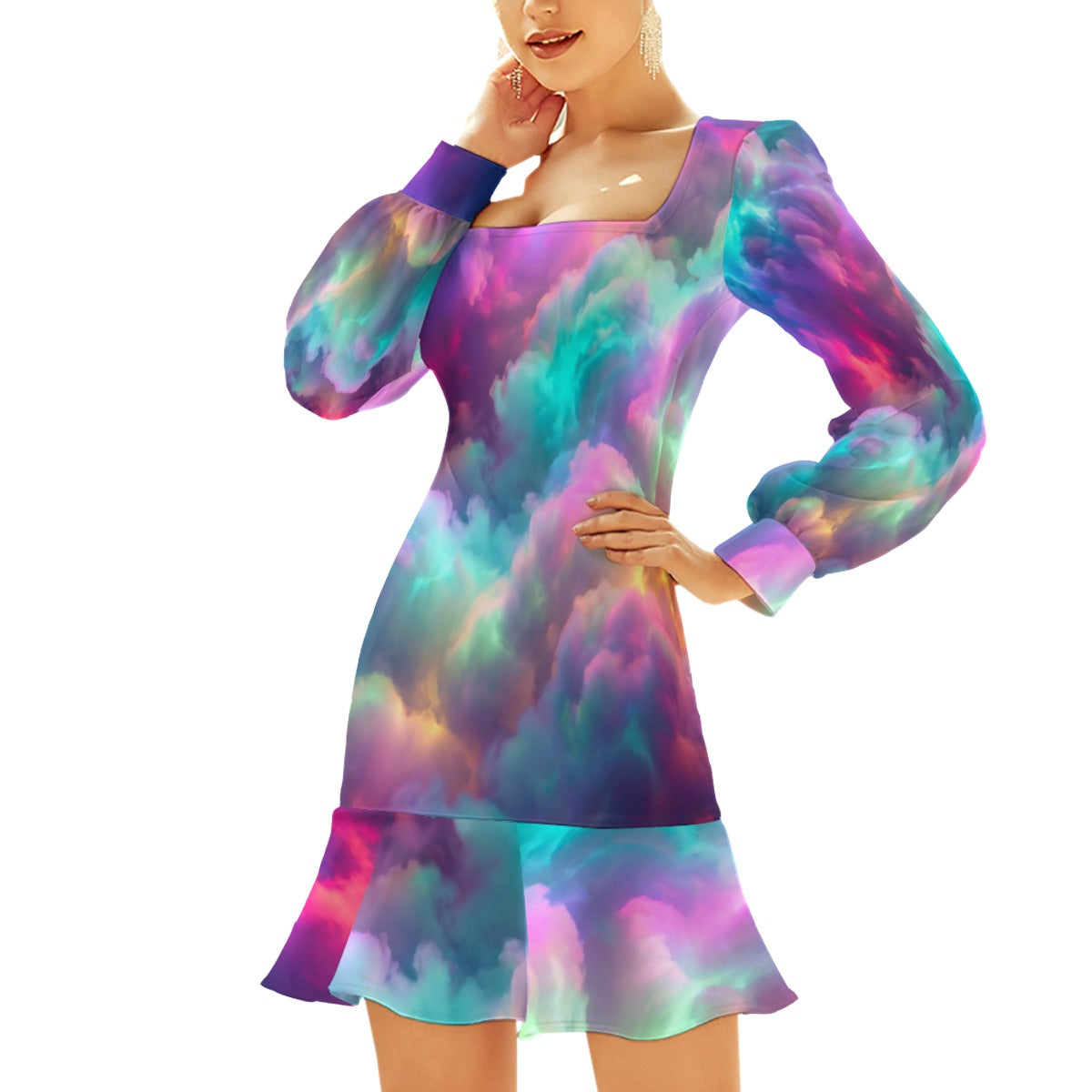 Women's Ruffle Hem Skinny Dress
